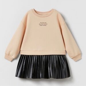 Zara Kids Sweatshirt/Faux Leather Dress